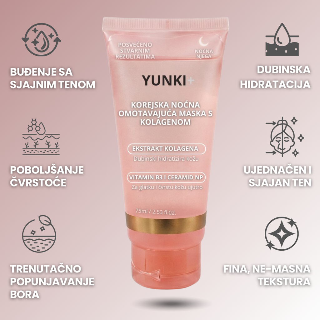 YUNKI+ Noćna omotavajuća maska s kolagenom